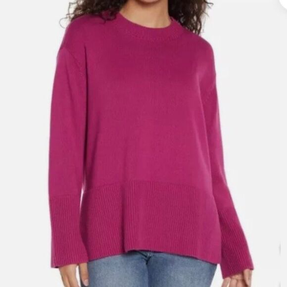 GAP Crew Neck Cotton Sweater Sz XXL (18-20) Fuchsia Pink Knit Top 2XL Shirt NWT - Picture 1 of 13